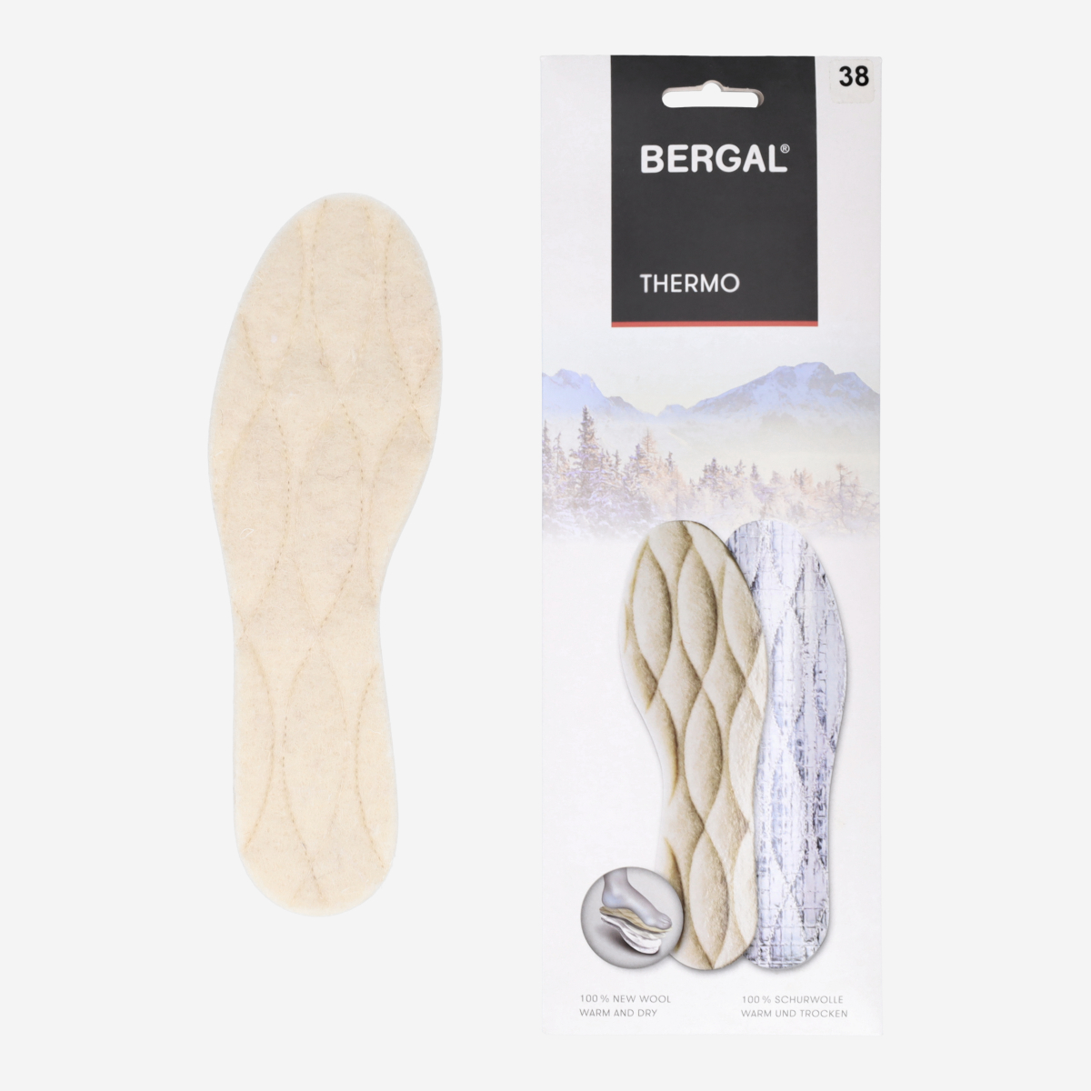 Bergal 6929 Thermo, Einlegesohlen in Weiss f, Größe 40