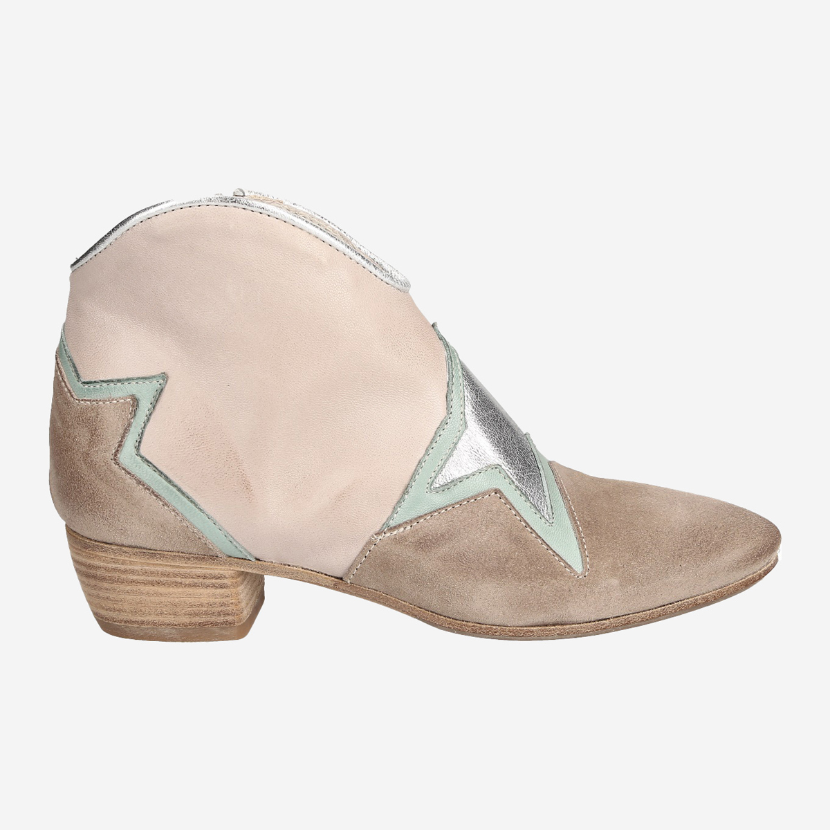 Lüke Schuhe 025, Stiefeletten in Grau kombiniert für Damen, Größe 35