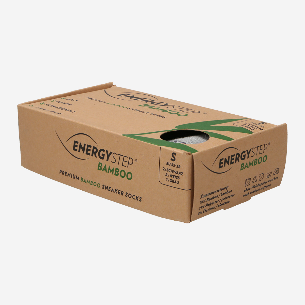 Ara 5er Pack Energystep Bamboo Sneakersocken, Socken & Strümpfe in Bunt (Weiß, Schwarz, Grau) f, Größe 43