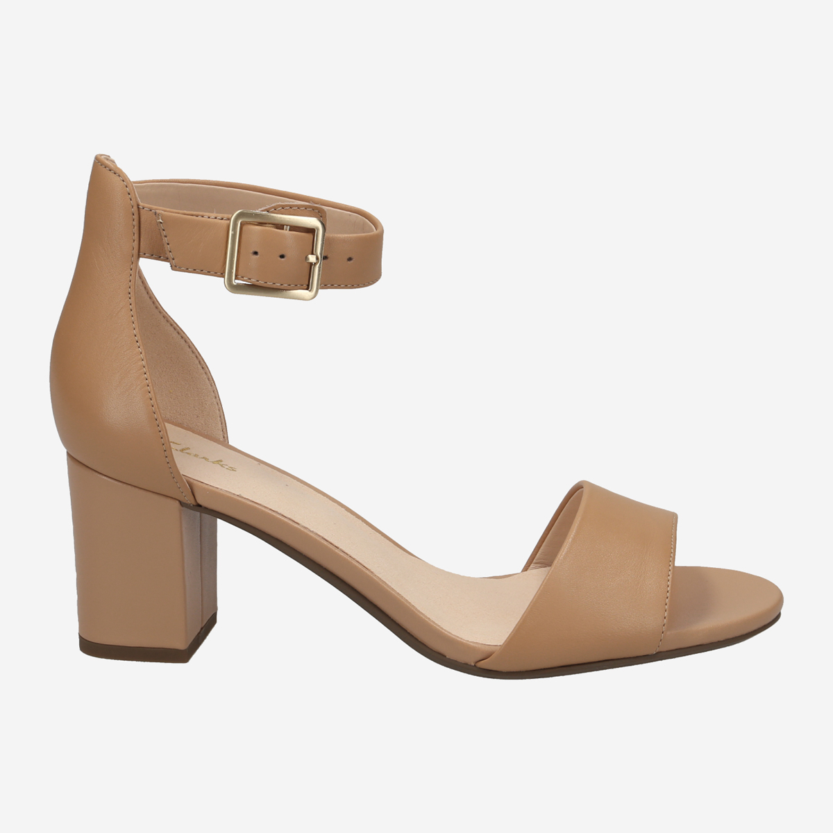 Clarks Deva Mae Camel Leather 26171972 4, Sandaletten in Braun für Damen, Größe 38