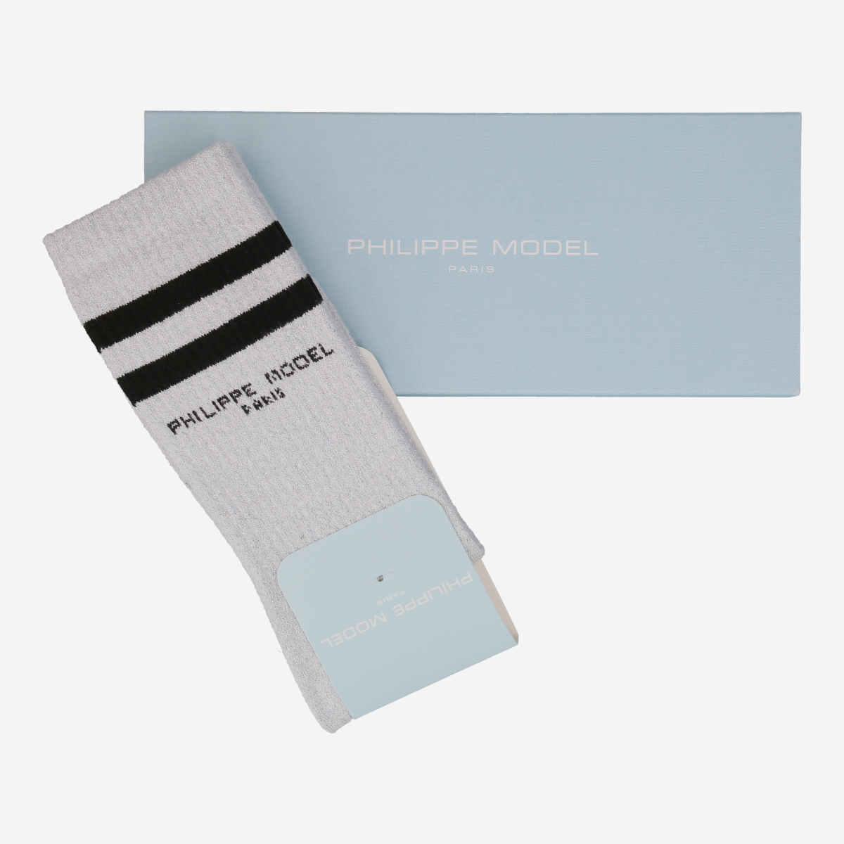 Philippe Model CHAUSSETTE ANTOINE, Socken & Strümpfe in Silber/ Weiß/ Schwarz f, Größe 39-42