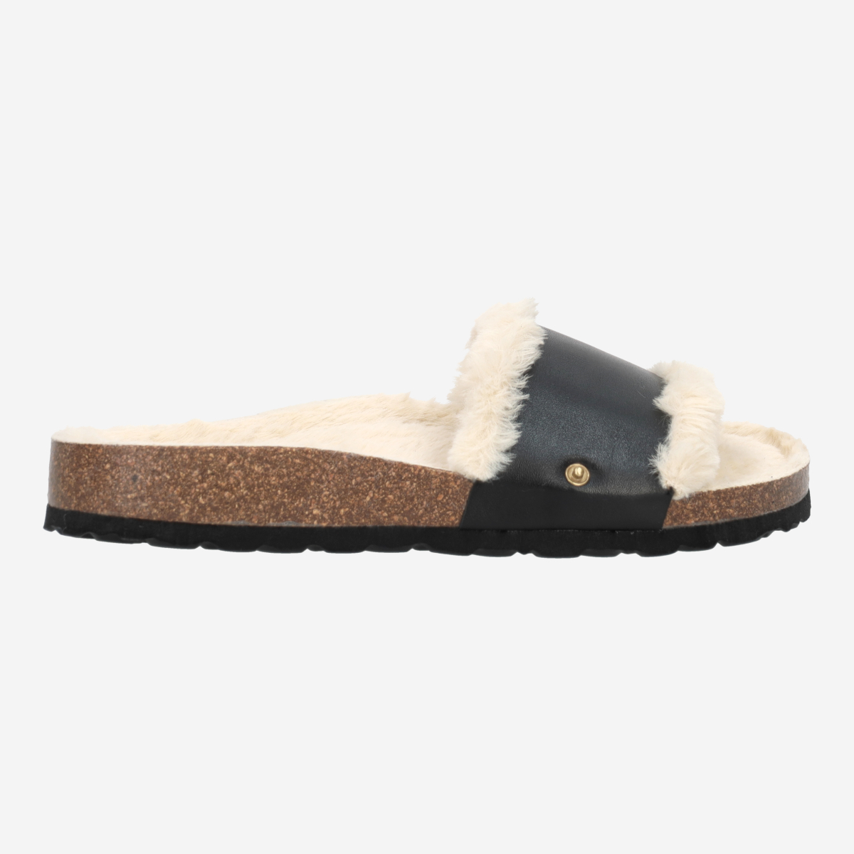 Hey Marly HM10-0031 CASUAL CORK FUR, Sandaletten in Schwarz für Damen, Größe 37