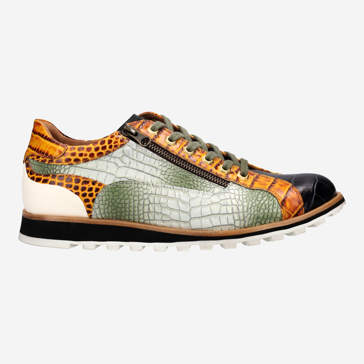 Lorenzi 9634 454 BUGATTI NERO, Sneaker in Grün für Herren, Größe 40