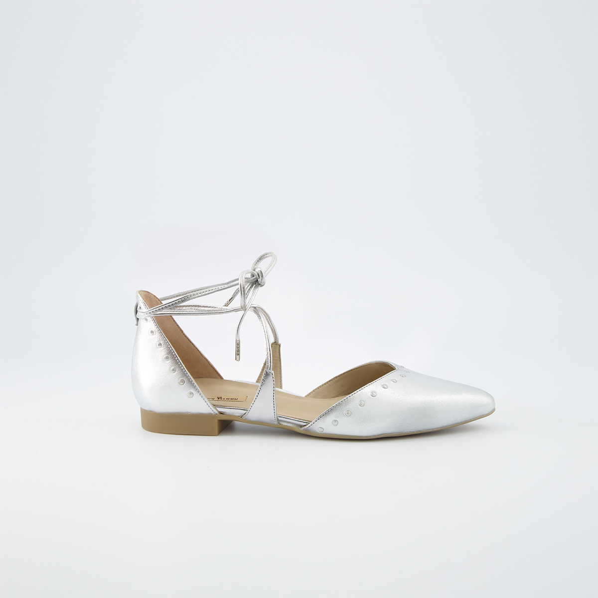 Paul Green 1176-037, Ballerina in Silber für Damen, Größe 37,5