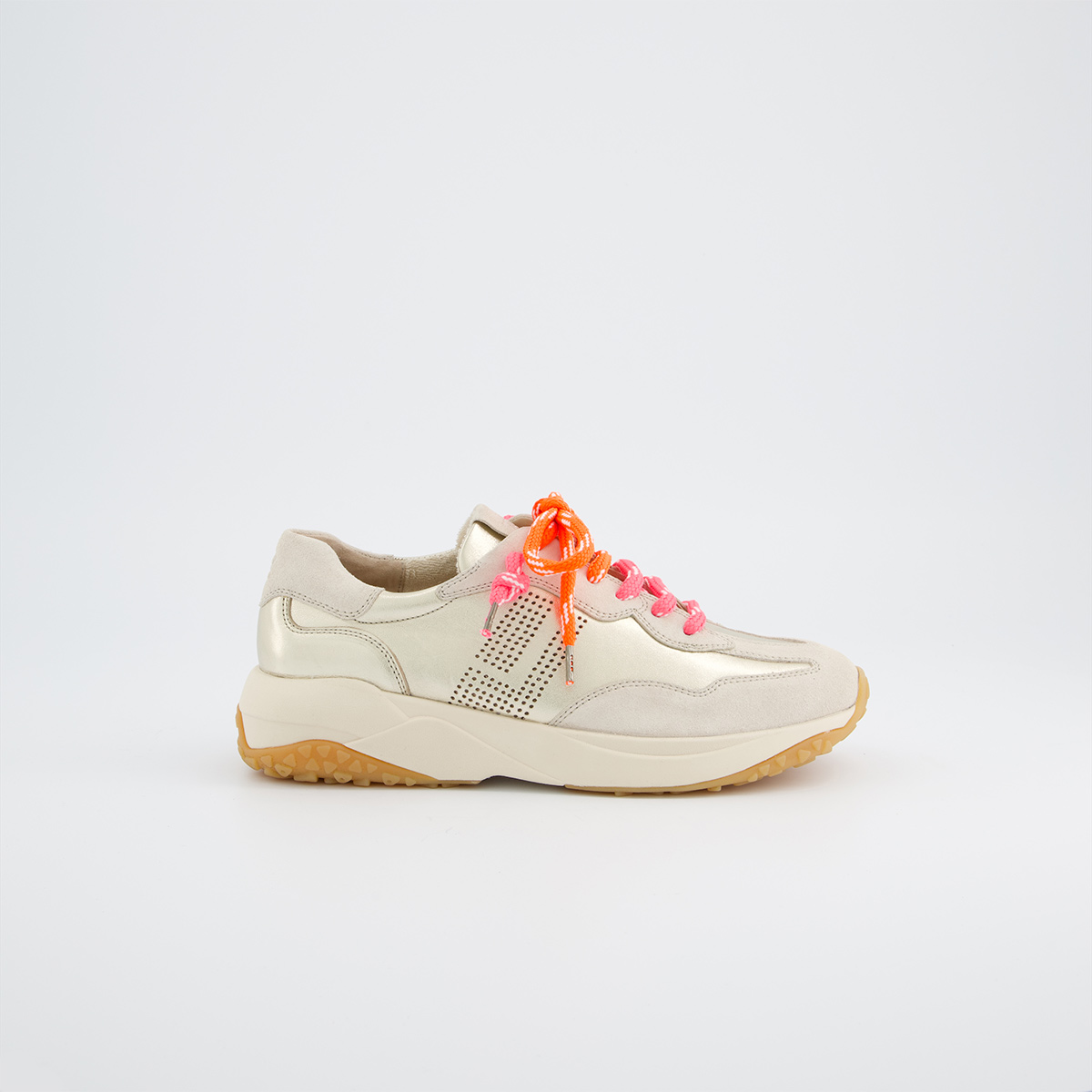 Paul Green 5463-017, Sneaker in Beige, metallik für Damen, Größe 40,5