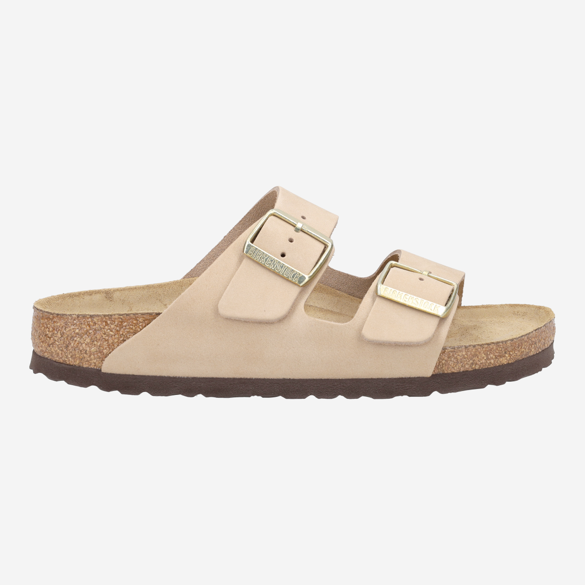 Birkenstock 1019016 ARIZONA SOFT FOOTBED NUBUK LEATHER, Sandaletten in Beige für Damen, Größe 42