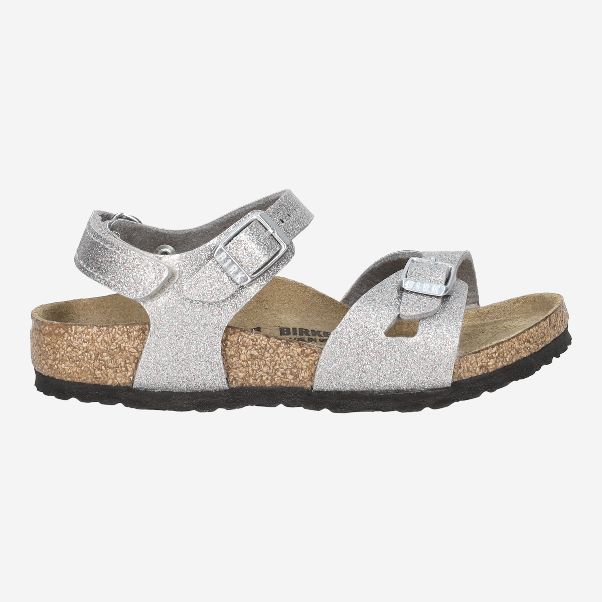 Birkenstock RIO KIDS BIRKO-FLOR, Sandalen in Silber für Kinder, Größe 33