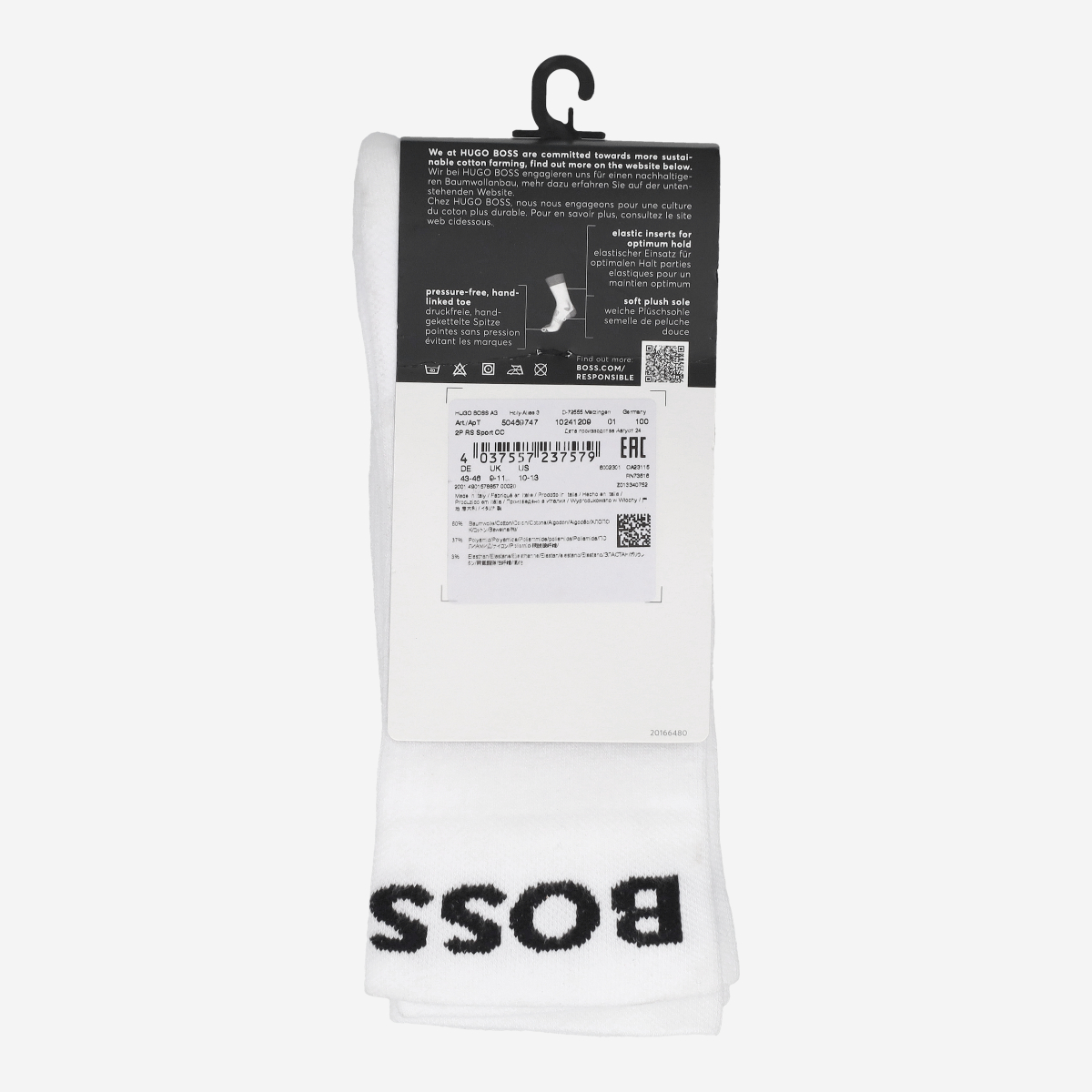 Boss 50469747 100 2P RS Sport CC, Socken & Strümpfe in Weiß f, Größe 39-42