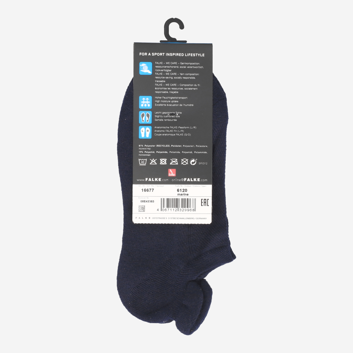 Falke 16677/6120 Cool Kick, Socken & Strümpfe in Blau f, Größe 46-48