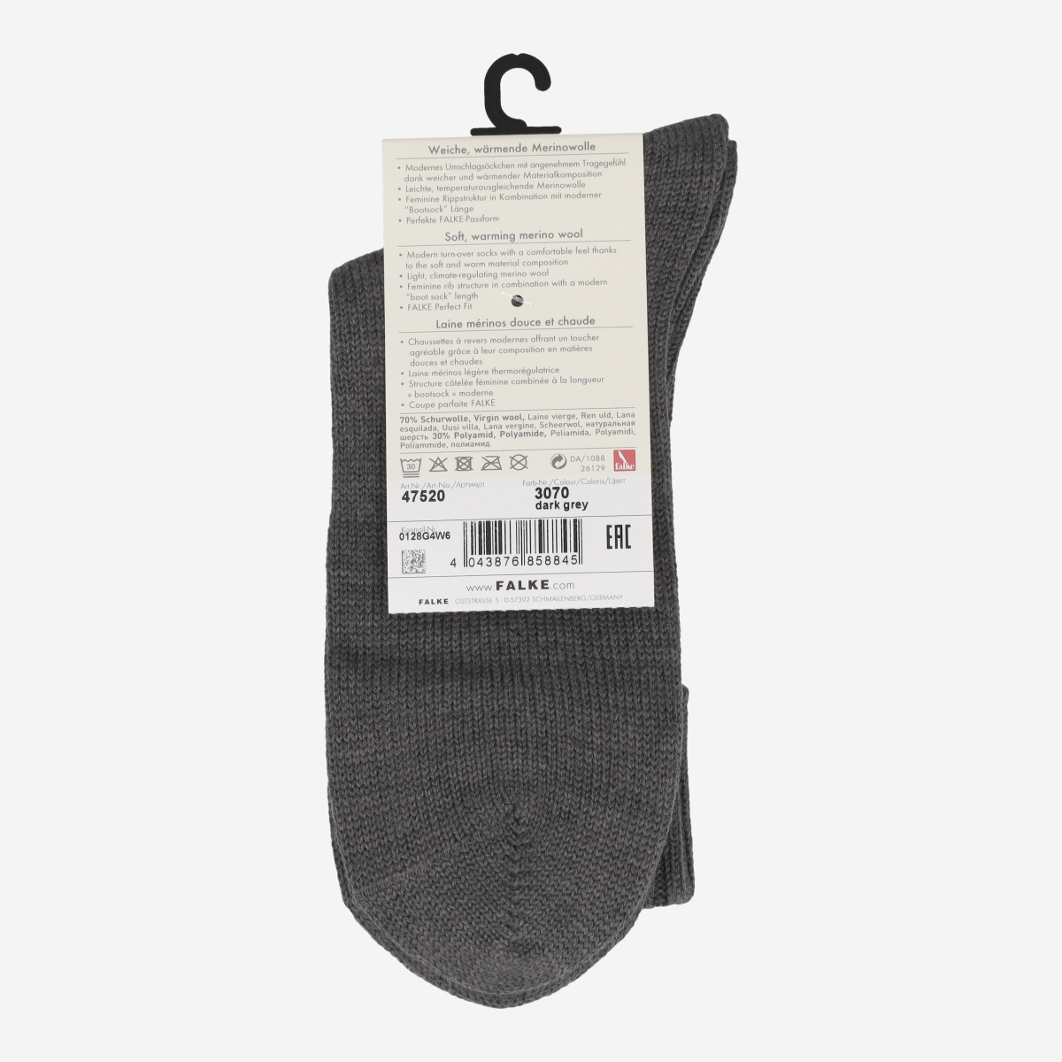 Falke 47520/3070 Striggings Rob SO, Socken & Strümpfe in Grau, dunkel f, Größe 35