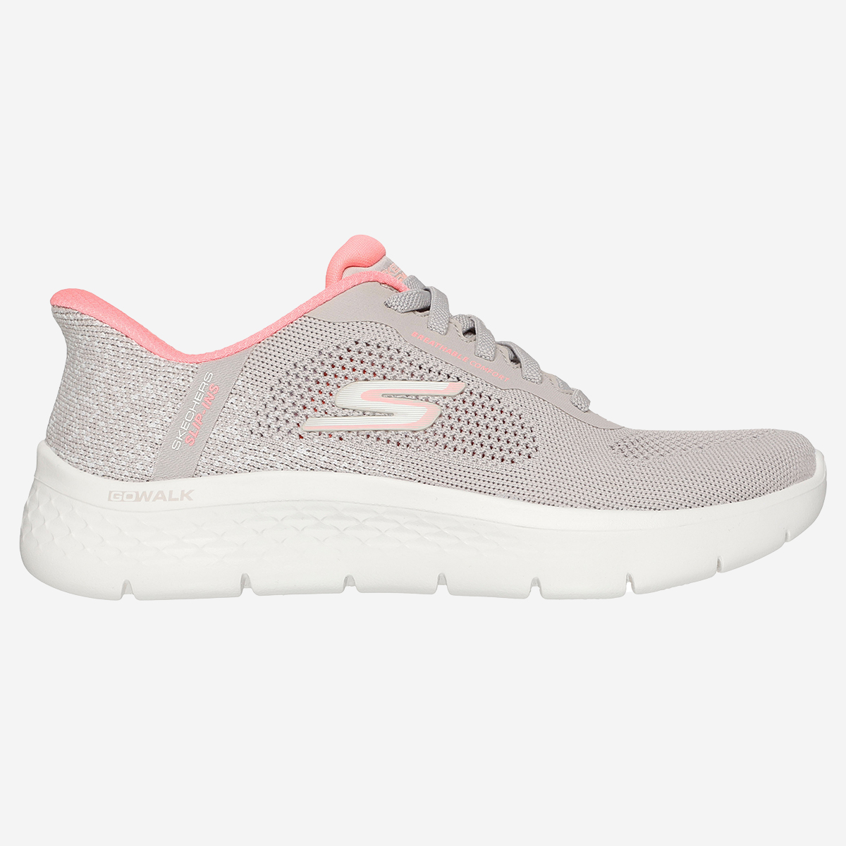 Skechers 125503 TPPK GO WALK FLEX, Sneaker in Grau/Pink für Damen, Größe 42