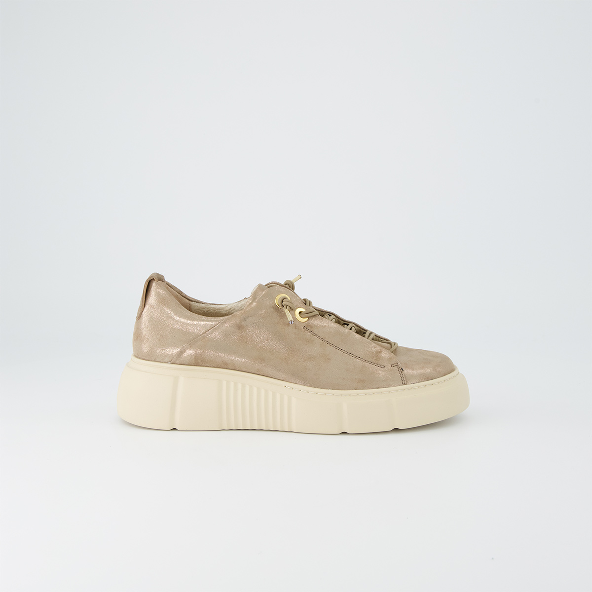 Paul Green 5418-088, Sneaker in Beige, gold-metallik für Damen, Größe 38