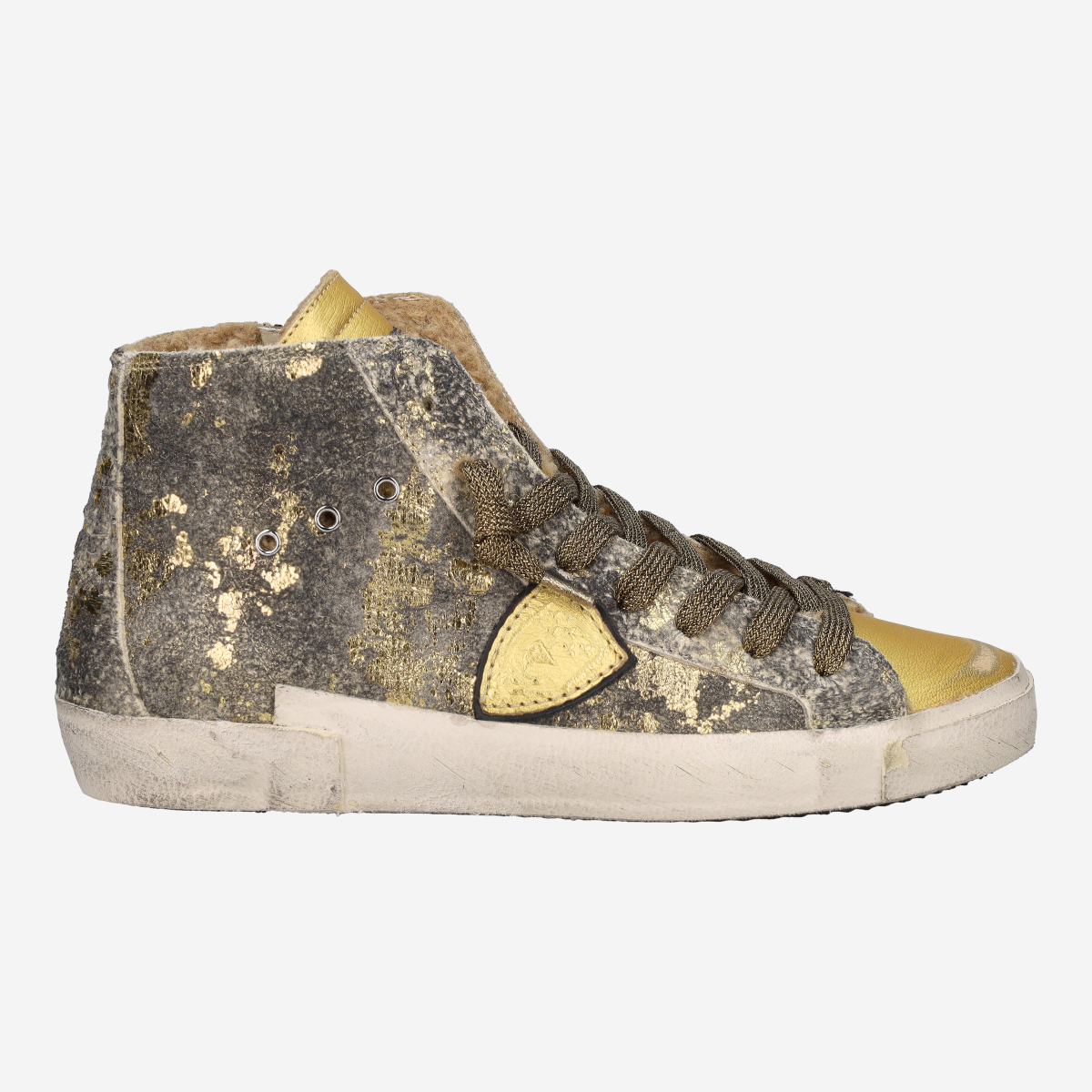 Philippe Model PRSX HIGH, Sneaker in Gold für Damen, Größe 37