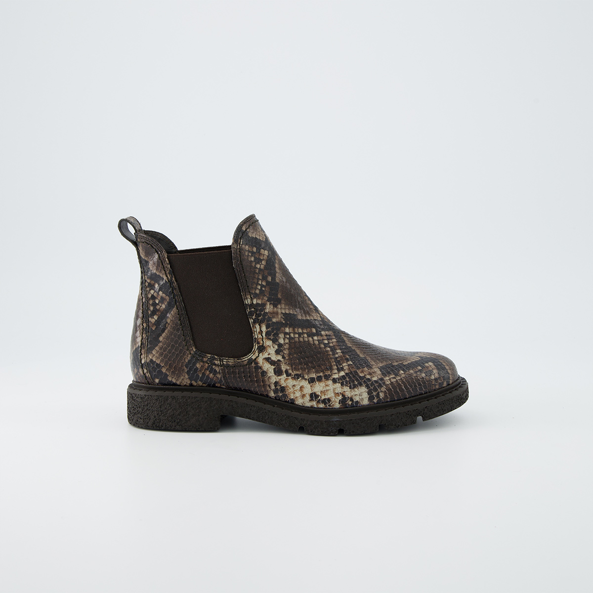 Paul Green 8258-048, Boots, Chelsea Boots in Braun kombiniert / Reptiloptik für Damen, Größe 37