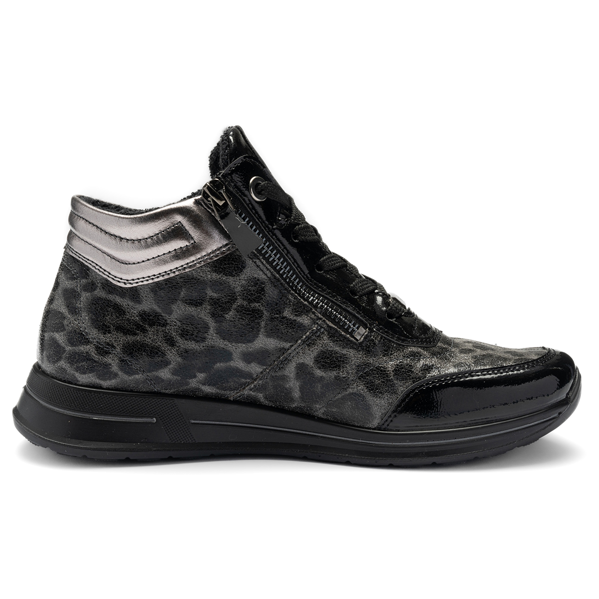 Ara 24808-86 OSAKA 2.0, Sneaker in Grau (Leo-Look) für Damen, Größe 39
