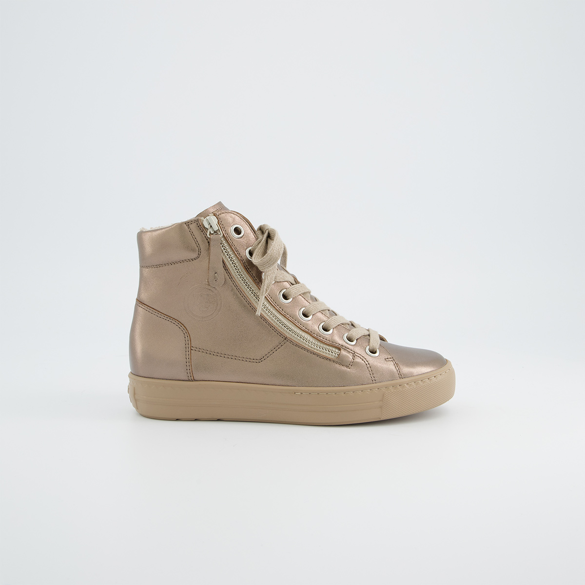 Paul Green 4024-308, Sneaker in Beige, metallik für Damen, Größe 43