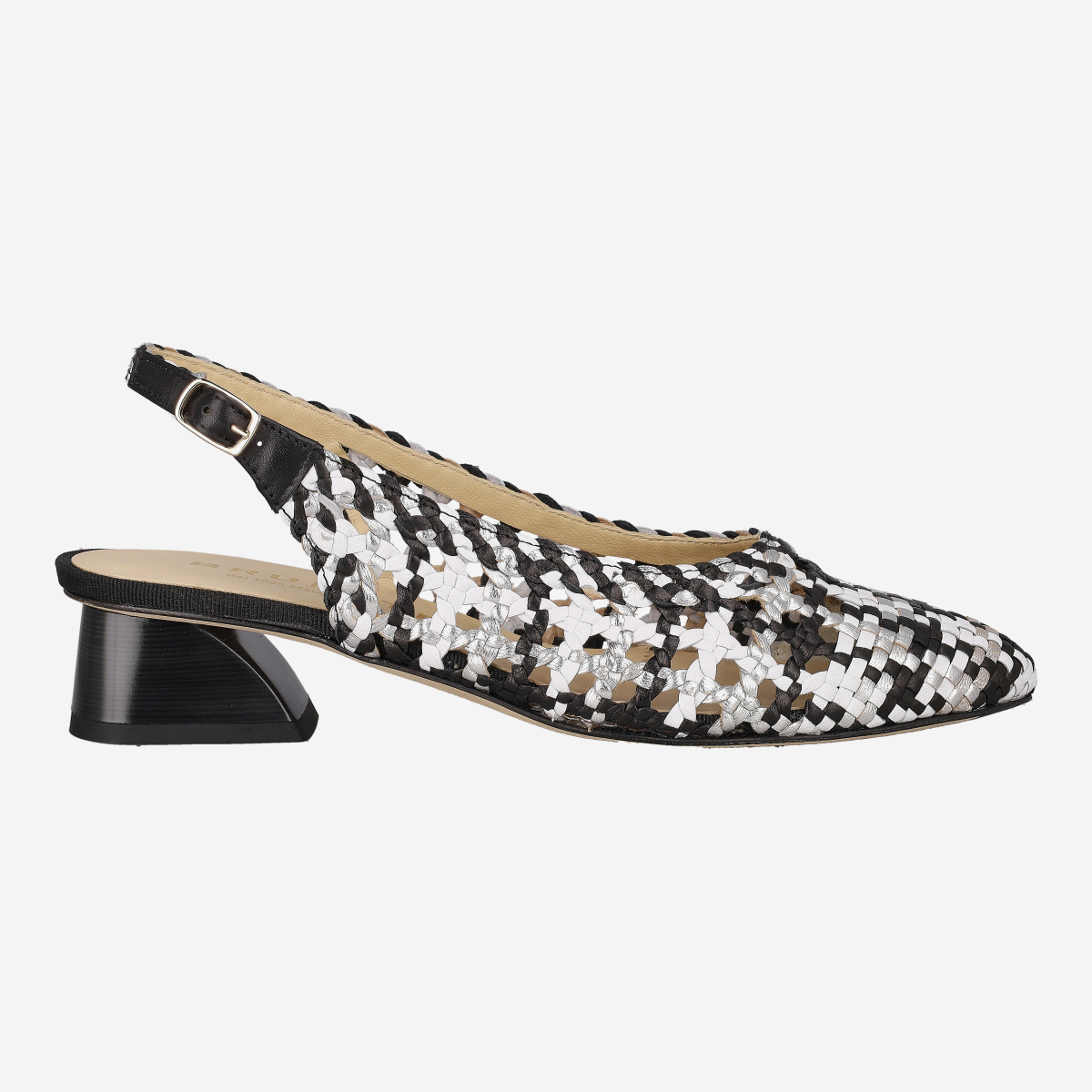 Brunate 32376 nero, Peeptoes & Slingpumps in Schwarz, kombiniert für Damen, Größe 37,5