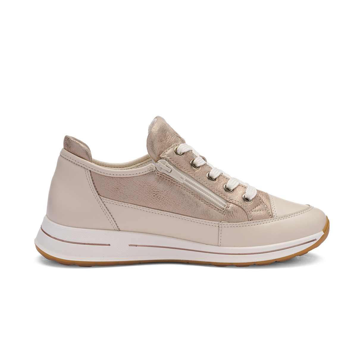 Ara 24842-05 OSAKA 2.0, Sneaker in Beige/Gold für Damen, Größe 42