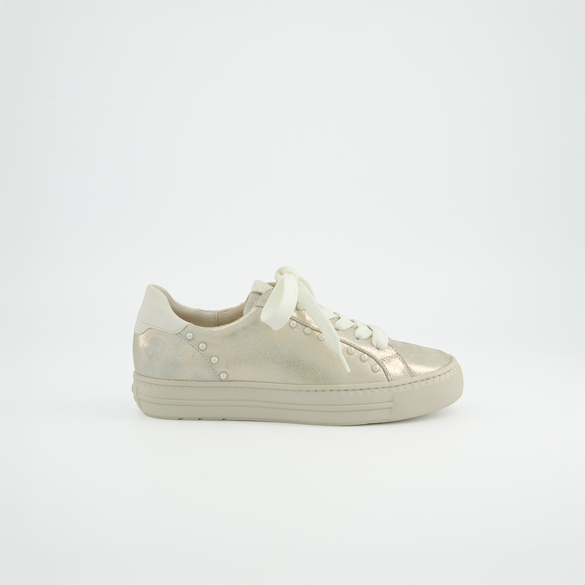 Paul Green 5549-019, Sneaker in Beige, metallik für Damen, Größe 42