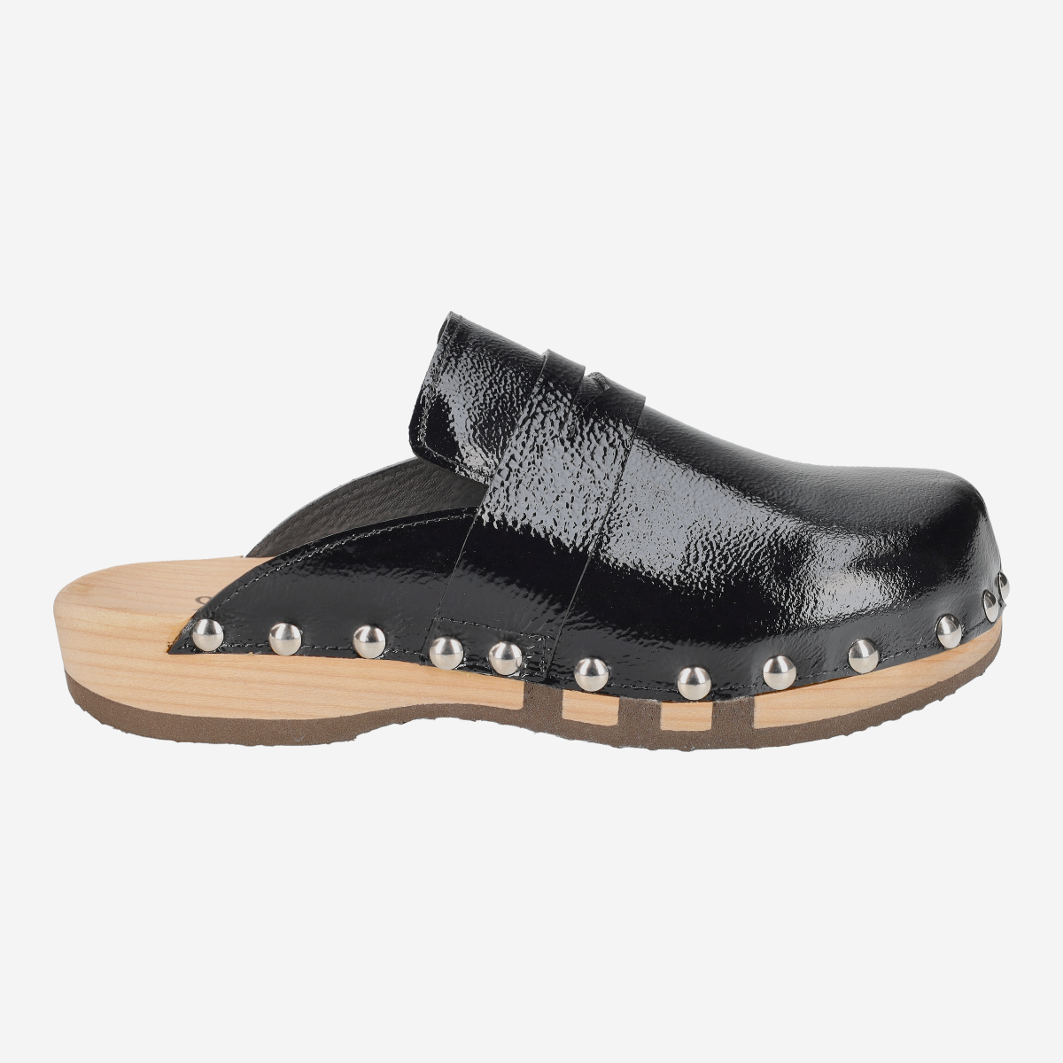 Homers 21404 WOOD, Sandaletten in Schwarz für Damen, Größe 42