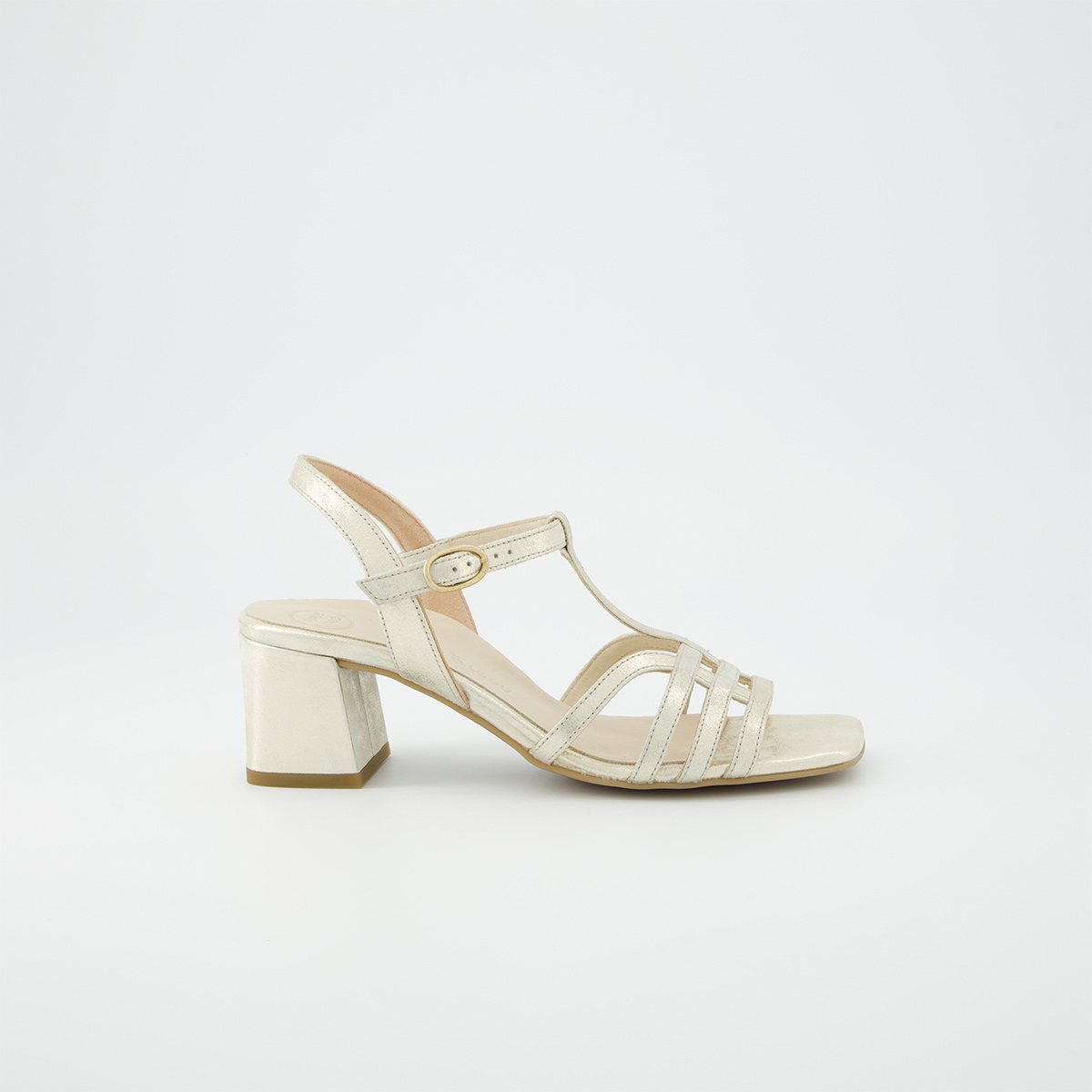 Paul Green 6197-009, Sandaletten in Beige, metallik für Damen, Größe 38