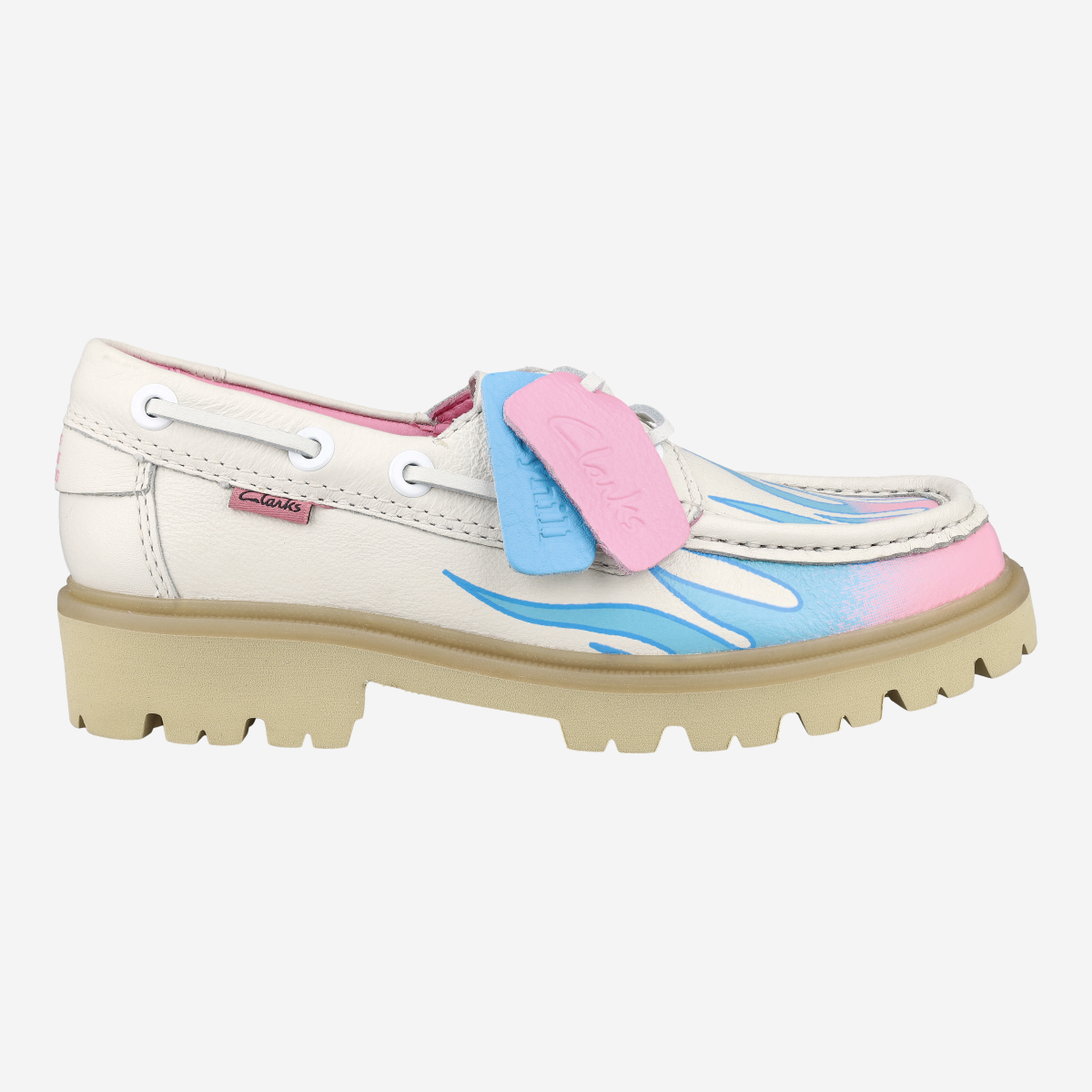 Clarks Cleyhill Fire x Bisous, Schnürschuhe in Weiß,kombiniert für Damen, Größe 41,5